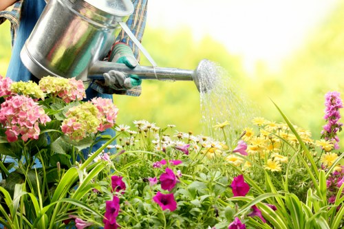 Satisfied customer enjoying their beautifully maintained lawn by Lawn Mowing Poplar